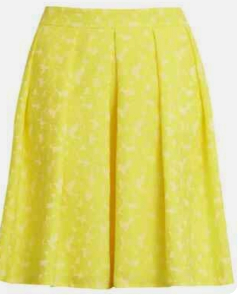 𝅺Halogen X Atlantic-Pacific Jacquard Yellow Skirt